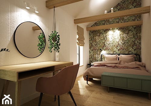 sypialnia na poddaszu - zdjęcie od Grafika i Projekt architektura wnętrz