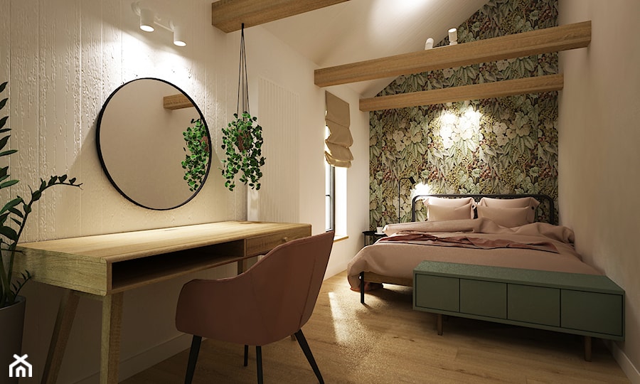 sypialnia na poddaszu - zdjęcie od Grafika i Projekt architektura wnętrz