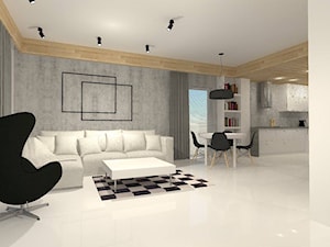 Dom w zabudowie szeregowej - Salon, styl nowoczesny - zdjęcie od MANUFABRYKA