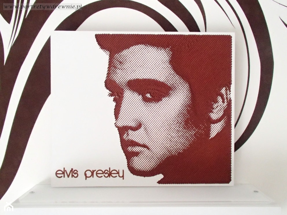 Elvis Presley - portret w stylu halftone - zdjęcie od Portrety w drewnie - Homebook