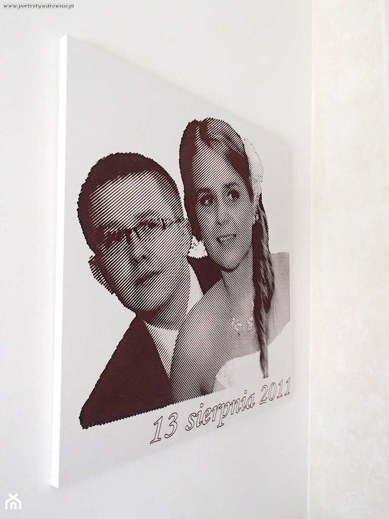 Portret ślubny wykonany metodą drzeworytu - zdjęcie od Portrety w drewnie - Homebook