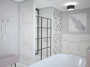 Projekt wnętrz w "kostce" - Łazienka, styl glamour - zdjęcie od Antracyt
