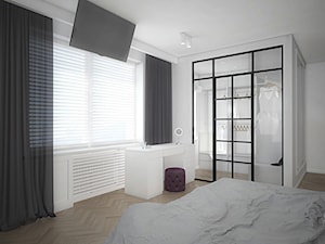 Projekt wnętrz w "kostce" - Sypialnia, styl nowoczesny - zdjęcie od Antracyt