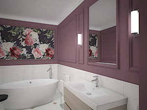 Elegancja w domu parterowym - Mała bez okna z lustrem łazienka, styl nowoczesny - zdjęcie od Antracyt