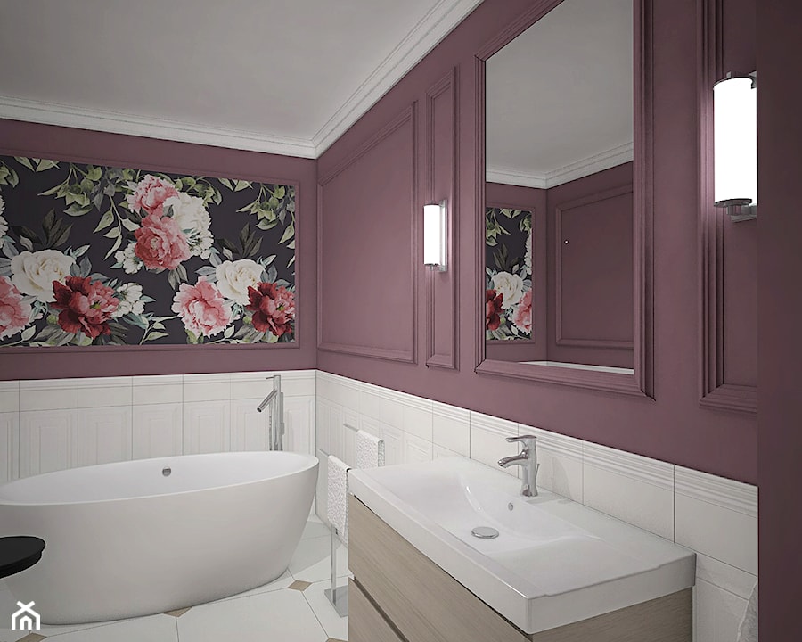 Elegancja w domu parterowym - Mała bez okna z lustrem łazienka, styl nowoczesny - zdjęcie od Antracyt