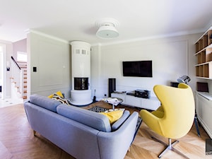 Realizacja - mieszkanie w stylu eklektycznym - Salon, styl nowoczesny - zdjęcie od Antracyt
