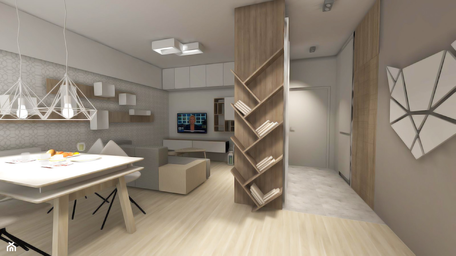 MONOdizajn - Jasne mieszkanie z drewnianym akcentem - zdjęcie od MONOdizajn Architektura i Wnętrza - Homebook