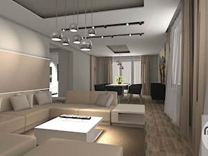 Aranżacja wnętrz mieszkania 123m2 - Salon, styl nowoczesny - zdjęcie od MONOdizajn Architektura i Wnętrza