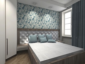 Mieszkanie w Kamienicy - Średnia szara zielona z biurkiem sypialnia, styl vintage - zdjęcie od MONOdizajn Architektura i Wnętrza