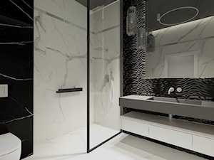 Nowoczesna, elegancka łazienka czarno biała - zdjęcie od MONOdizajn Architektura i Wnętrza