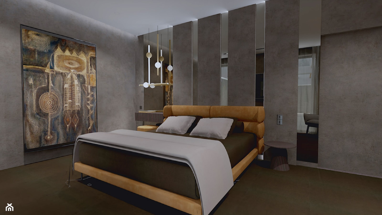 Nowoczesna sypialnia beton HK 31 - zdjęcie od MONOdizajn Architektura i Wnętrza - Homebook