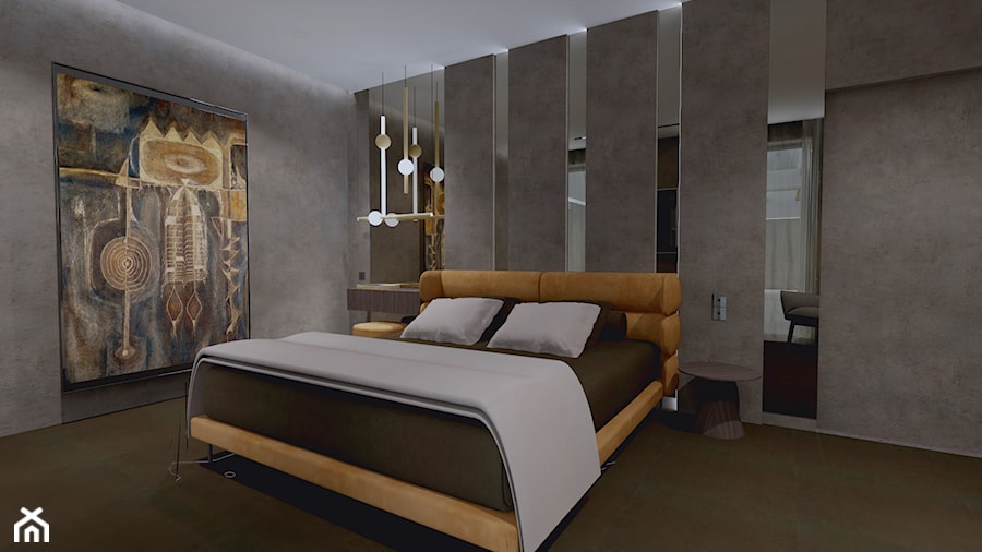 Nowoczesna sypialnia beton HK 31 - zdjęcie od MONOdizajn Architektura i Wnętrza