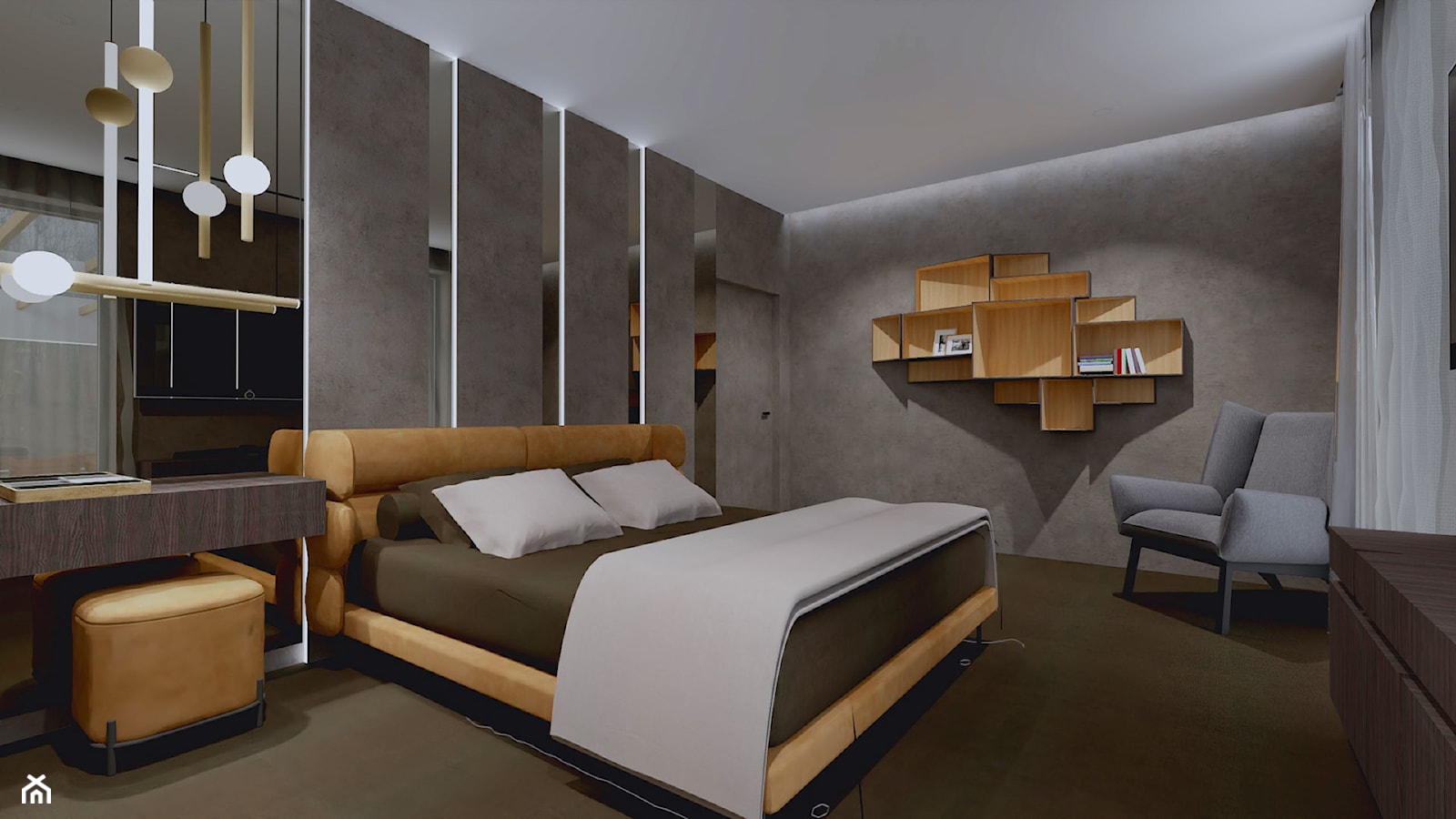 Nowoczesna sypialnia - zdjęcie od MONOdizajn Architektura i Wnętrza - Homebook