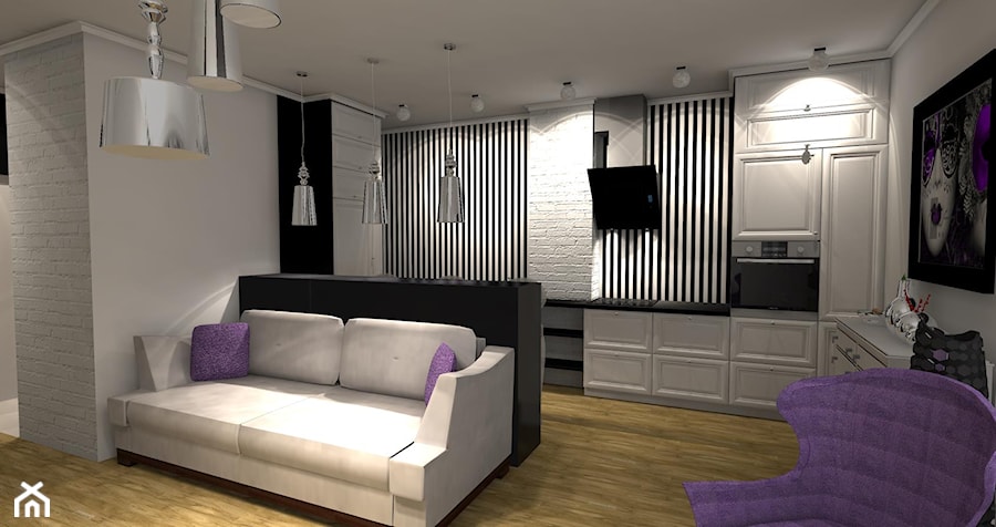 Mieszkanie 52m2 dla Singielki - Kuchnia, styl glamour - zdjęcie od MONOdizajn Architektura i Wnętrza