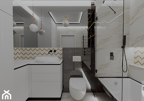 Łazienka z pralką w zabudowie - zdjęcie od MONOdizajn Architektura i Wnętrza