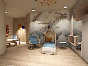 Białe wnętrze - Duży szary pokój dziecka dla dziecka dla chłopca dla dziewczynki, styl skandynawski - zdjęcie od MONOdizajn Architektura i Wnętrza