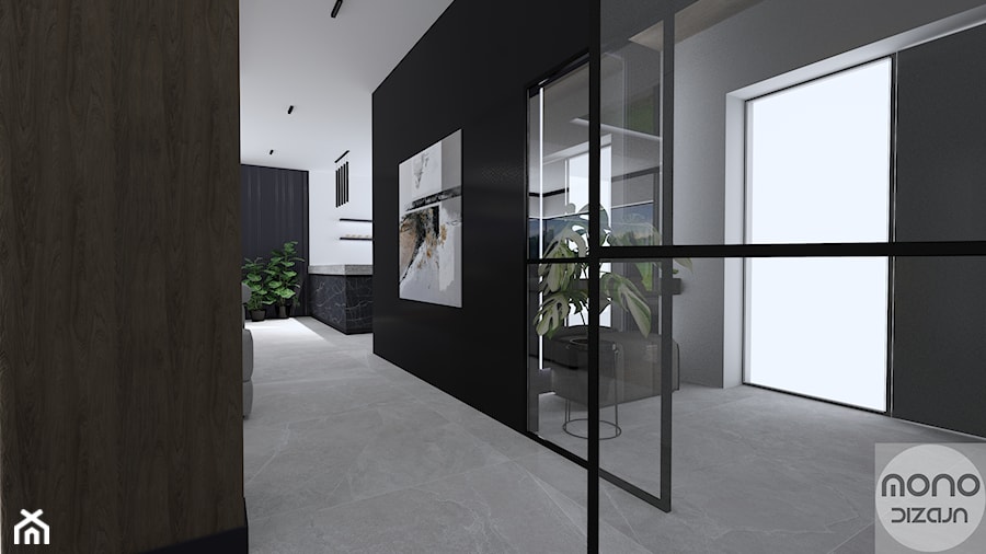 Projekt wnętrza nowoczesnego domu - Hol / przedpokój, styl minimalistyczny - zdjęcie od MONOdizajn Architektura i Wnętrza
