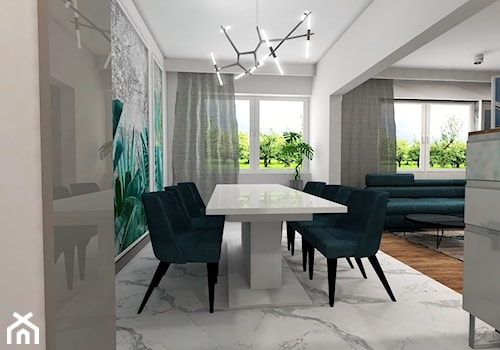 Nowoczesna klasyka - Średnia biała jadalnia jako osobne pomieszczenie, styl nowoczesny - zdjęcie od MONOdizajn Architektura i Wnętrza