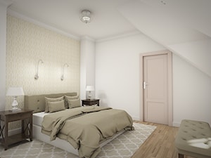 Dom pod Warszawą - "New York Style" - Duża biała sypialnia na poddaszu, styl tradycyjny - zdjęcie od noomo studio architektury