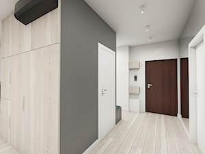 mieszkanie inspirowane skandynawskim stylem - Duży biały szary hol / przedpokój, styl skandynawski - zdjęcie od noomo studio architektury