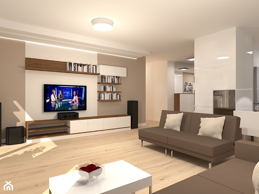 apartament Wilanów - Salon, styl nowoczesny - zdjęcie od noomo studio architektury