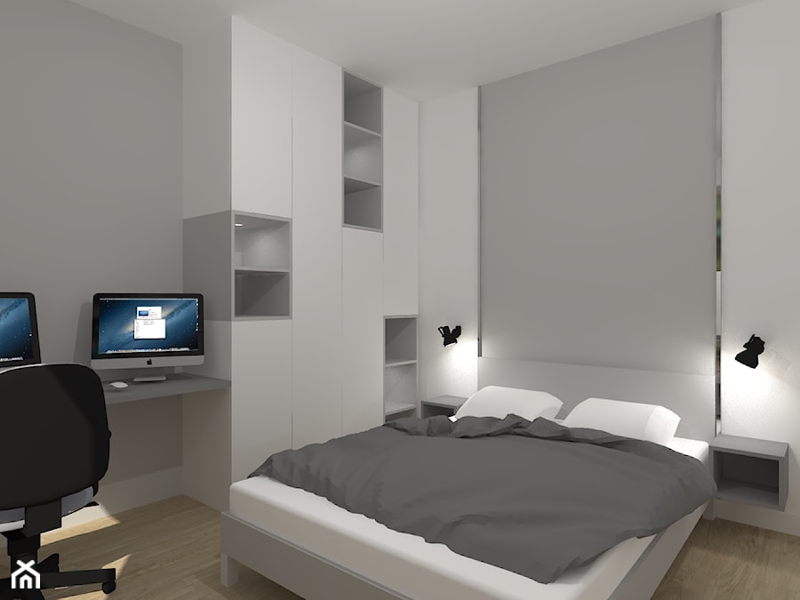 funkcjonalne dwa pokoje - Sypialnia, styl nowoczesny - zdjęcie od noomo studio architektury