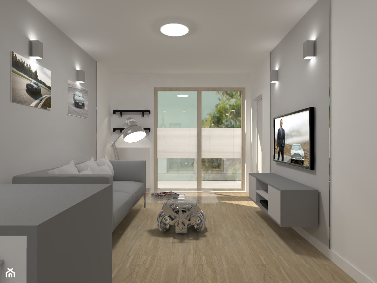 funkcjonalne dwa pokoje - Salon, styl nowoczesny - zdjęcie od noomo studio architektury - Homebook