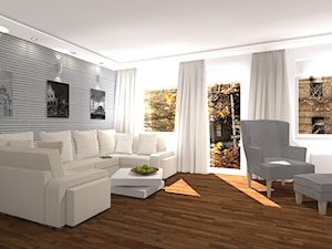 apartament Ursus - enklawa elegancji - Salon, styl nowoczesny - zdjęcie od noomo studio architektury