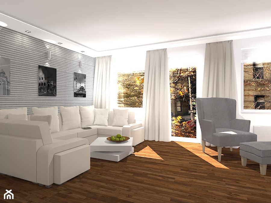 apartament Ursus - enklawa elegancji - Salon, styl nowoczesny - zdjęcie od noomo studio architektury