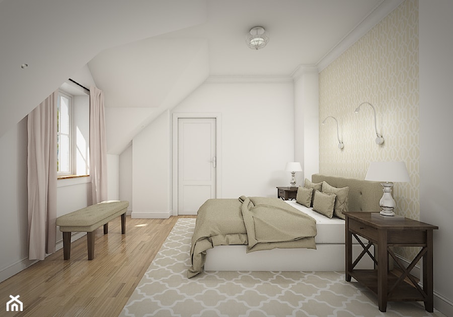 Dom pod Warszawą - "New York Style" - Sypialnia, styl tradycyjny - zdjęcie od noomo studio architektury