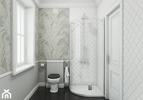 Dom pod Warszawą - "New York Style" - Średnia na poddaszu łazienka z oknem, styl tradycyjny - zdjęcie od noomo studio architektury