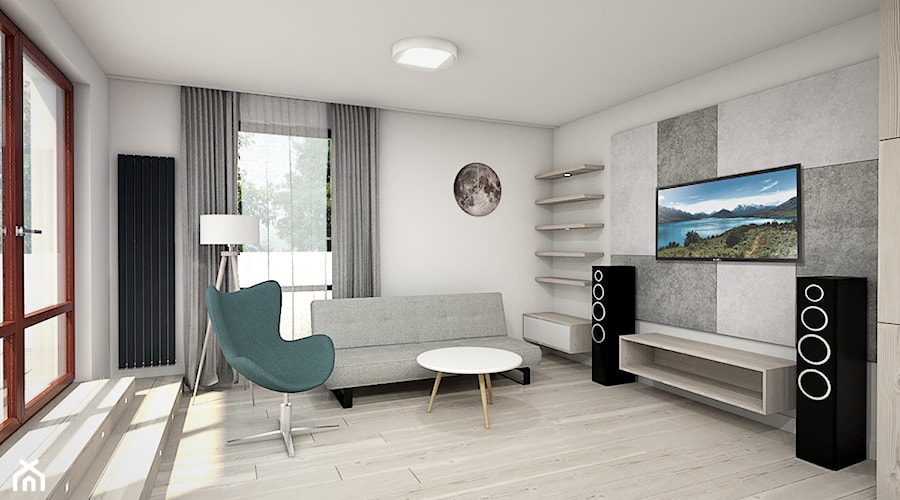 mieszkanie inspirowane skandynawskim stylem - Salon, styl nowoczesny - zdjęcie od noomo studio architektury