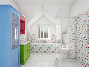 łazienka dziecięca z domieszką klasycznych dodatków - zdjęcie od noomo studio architektury