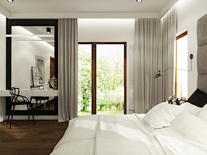 Dom pod Łodzią - Średnia biała sypialnia, styl nowoczesny - zdjęcie od KINGA KIRKICKA Architektura Wnętrz