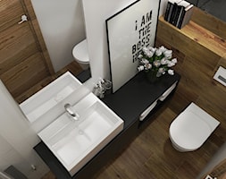 BIAŁO-CZARNA ŁAZIENKA - Mała łazienka, styl nowoczesny - zdjęcie od KINGA KIRKICKA Architektura Wnętrz - Homebook