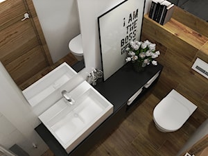 BIAŁO-CZARNA ŁAZIENKA - Mała łazienka, styl nowoczesny - zdjęcie od KINGA KIRKICKA Architektura Wnętrz