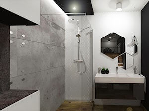 Łazienka - styl nowoczesny - Średnia na poddaszu bez okna łazienka, styl nowoczesny - zdjęcie od KINGA KIRKICKA Architektura Wnętrz