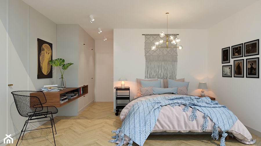 EKLEKTYCZNY MOKOTÓW - Średnia biała sypialnia, styl nowoczesny - zdjęcie od MARTA PERSKA INTERIORS