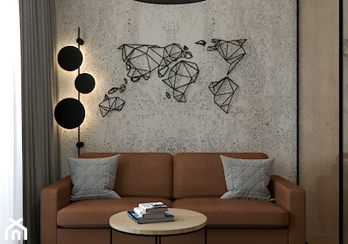 MINIMALISTYCZNY APARTAMENT NA POWIŚLU - Małe w osobnym pomieszczeniu z sofą szare biuro, styl nowoczesny - zdjęcie od MARTA PERSKA INTERIORS