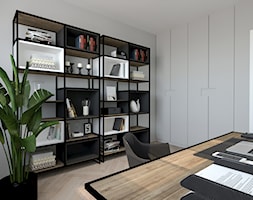PONADCZASOWY APARTAMENT DO WYNAJĘCIA - Średnie w osobnym pomieszczeniu szare biuro, styl nowoczesny - zdjęcie od MARTA PERSKA INTERIORS - Homebook
