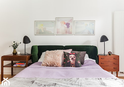 SYPIALNIA VINTAGE - Mała biała sypialnia, styl vintage - zdjęcie od MARTA PERSKA INTERIORS