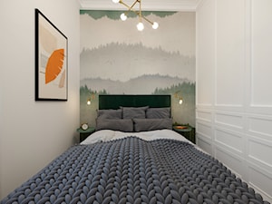 KAWALERKA NA GAGARINA - Mała biała sypialnia, styl nowoczesny - zdjęcie od MARTA PERSKA INTERIORS
