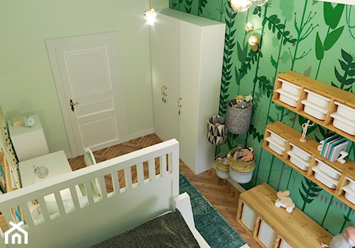 LEŚNY POKÓJ DZIECIĘCY - Średni biały zielony pokój dziecka dla dziecka dla nastolatka dla chłopca dla dziewczynki, styl nowoczesny - zdjęcie od MARTA PERSKA INTERIORS