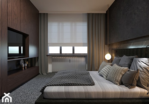 MODERN BROWN - Średnia biała sypialnia, styl nowoczesny - zdjęcie od MARTA PERSKA INTERIORS