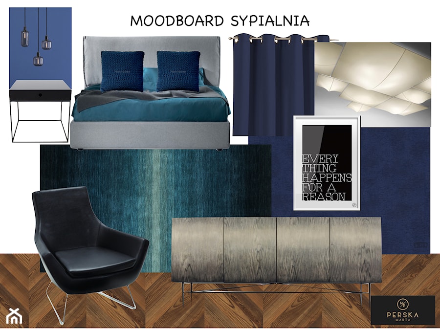 moodboard sypialnia - zdjęcie od MARTA PERSKA INTERIORS