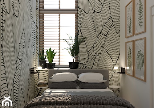 KAWALERKA NA WYNAJEM W CENTRUM MIASTA - Mała biała sypialnia, styl skandynawski - zdjęcie od MARTA PERSKA INTERIORS
