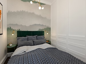 KAWALERKA NA GAGARINA - Mała szara sypialnia, styl nowoczesny - zdjęcie od MARTA PERSKA INTERIORS