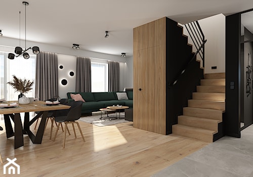 Projekt minimalistycznego domu D01_2021 Wrocław - Jadalnia, styl minimalistyczny - zdjęcie od Aretzky Design