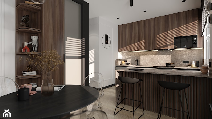 Projekt małego mieszkania M01_2023 Dzierżoniów - Kuchnia, styl nowoczesny - zdjęcie od Aretzky Design