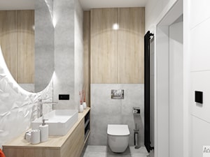 Projekt mieszkania w stylu nowoczesnym M01_2018 Świdnica - Łazienka, styl minimalistyczny - zdjęcie od Aretzky Design